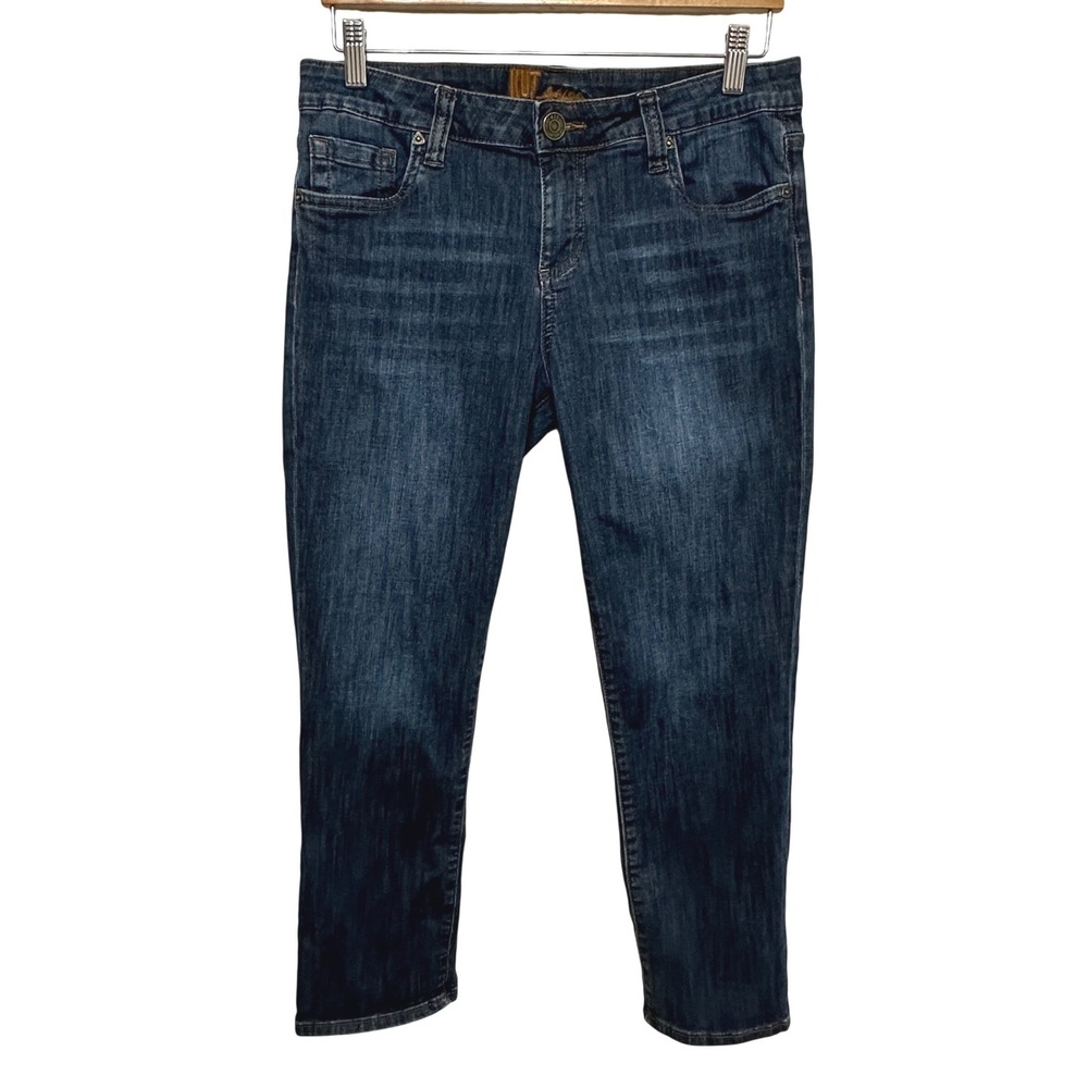 KUT from the Kloth Diana Cropped Jeans Womens 8 Flap Pocket Blue Denim Casual